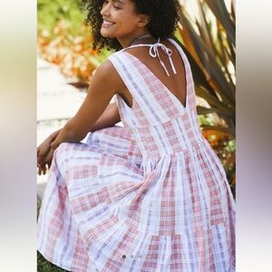 Anthropologie Seafolly Textured Gingham Maxi Dress | Size Medium